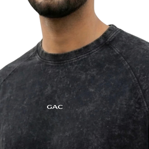 Wholesale 100% Cotton Washed Black Solid Short <b>Sleeve</b> Crew Neck <b>Raglan</b> <b>T</b>-<b>Shirt</b> Oversized Casual Streetwear Apparel Men Women - Product Image 3