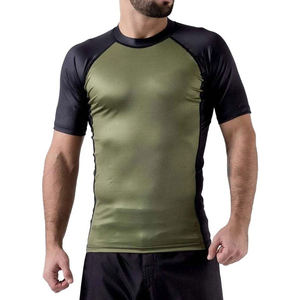 เสื้อรัดกล้ามเนื้อ MMA BJJ ยูนิเซ็กซ์ แขนสั้น ผ้ายืด สแปนเด็กซ์ น้ำหนักเบา ทนทาน แห้งเร็ว ระบายอากาศดี เหมาะสำหรับออกกำลังกาย - Product Image 5