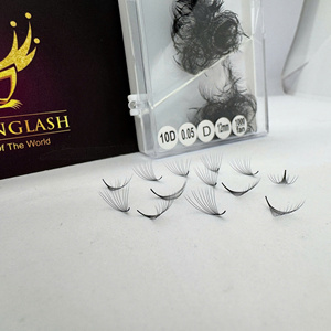 Extensions de cils professionnelles pour fournisseurs, éventail étroit, synthétiques, noir mat, courbure CC/DD/M/L, volume 10D-20D, longueur naturelle - Product Image 2