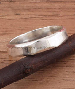 Bague de mariage classique minimaliste en argent sterling 925, simple, délicate, fine, unie, pour femme, bijoux de tous les jours - Product Image 3