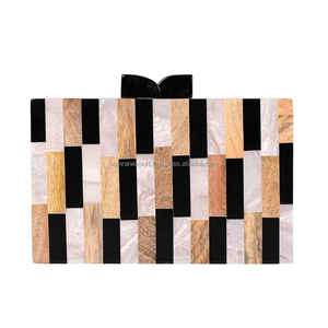 Best Quality Marble-Look Resin Clutch From India <b>Handbag</b>/Shoulder Bag <b>for</b> <b>Wedding</b> Parties Metal Material - Product Image 1