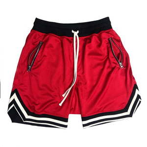 Shorts de basketball pour hommes en mesh avec poche zippée et cordon de serrage, pour la gym, le sport, la course, l'entraînement, le fitness, vêtements athlétiques, personnalisables, vente en gros, OEM, nouveauté - Product Image 2