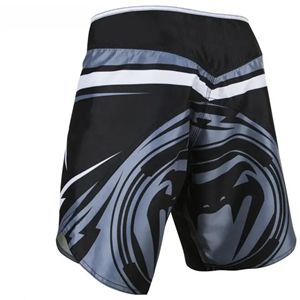 Shorts MMA pour hommes, impression numérique, logo personnalisé sur le devant, noir, gris, blanc, coupe athlétique, évacuation de l'humidité, polyester, coton, sports de combat - Product Image 3