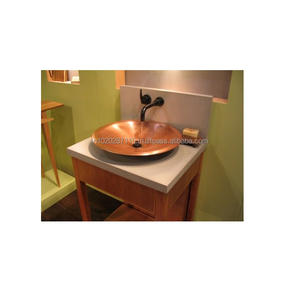 Cuvette en cuivre antique de qualité design à texture martelée pour les salles de bains rustiques haut de gamme à usage résidentiel ou hôtelier - Product Image 6