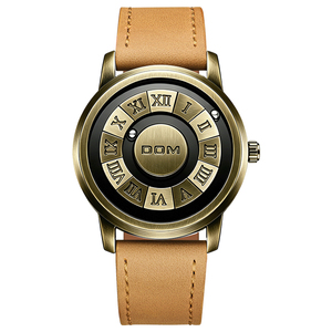 Montre vintage pour homme DOM Design M-1345, mouvement à quartz japonais Y121, alliage de luxe, cuir véritable - Product Image 5