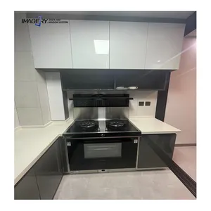 Armário de cozinha feito em alumínio China, canal de cozinha moderno e ecológico, à prova d'água, gaveta deslizante, boa venda na China