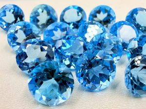 Auténtica Piedra Preciosa de Topacio Azul Suizo, Gemas de Topacio Pulidas y Lisas, Piedras de Topacio Azul Suizo Facetadas Redondas de 10 mm - Product Image 4