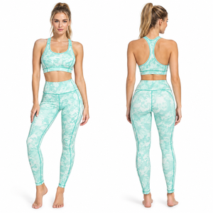 Wholesale <b>Women</b> Yoga Set 2 Piece Bra & <b>Leggings</b> <b>Women's</b> Workout Wear Quick Dry Compression Bra & Breathable <b>Leggings</b> Set - Product Image 2