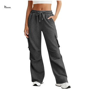 High Quality Men's Sweatpants Elastic Waist Drawstring Closure Casual <b>Pants</b> With Multiple Pockets Midweight Knitted Fabric - Product Image 1