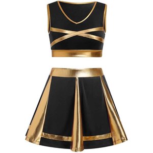 Uniforme de cheerleading personnalisé pour femmes adultes, ensemble 2 pièces, polyester/coton, logo d'équipe imprimé - Product Image 5