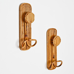 Combo high quality rattan hook natural cane hooks coat wall <b>racks</b> home clothing organiser - Product Image 1