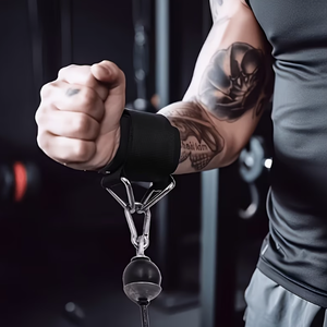 PROFIT SPORT Sangles de poignet personnalisées en néoprène avec anneau en D et fermeture, antidérapantes et durables pour l'haltérophilie et l'entraînement en salle de sport - Product Image 3