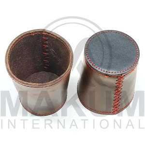 Best Selling Custom Handmade Eco-Friendly Durable Pu Leather Sport Theme <b>Dice</b> Shaker Cup for Parties - Product Image 6