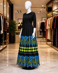 Latest Fashion Hawaiian Islander Guam Micronesia Design Polyester Floral Embroidered Printed Skirt for Women OEM Cheap Price - Product Image 1