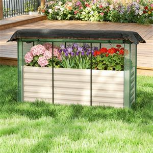 Jardinière surélevée beige pour fleurs et plantes - pour filet de jardinage - Product Image 1
