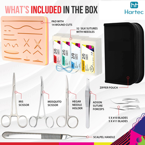 Kits de sutures en acier inoxydable de qualité supérieure, trousse de premiers secours médicale de voyage, kit de pratique de sutures chirurgicales - Product Image 4