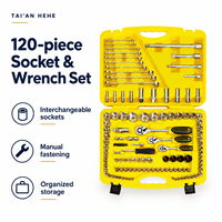 Jeu de douilles de 120 pièces, 1/4, 3/8, 1/2 pouce, avec clé à cliquet, douilles profondes et clés mixtes