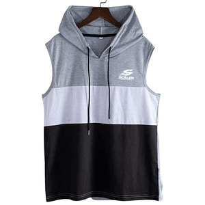 Muscle Fit Men Gym <b>Singlet</b> Breathable Quick Dry Stretch Polyester/Cotton Sports Shirt for Bodybuilding Weight Training <b>Running</b> - Product Image 1