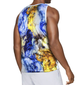 Camiseta sin mangas de sublimación para hombre, ultraligera, con control de humedad, chaleco deportivo para entrenamiento, correr y ejercicios de fitness - Product Image 2