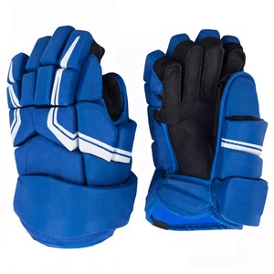 OEM Ice Hockey <b>Gloves</b> Leather Polyester Material Hook & Loop Closure Custom Team Design Embroidered Logo Soft Inner Lining - Product Image 6