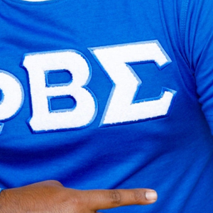 Phi Beta Sigma Royal <b>White</b> Chenille T Shirt Mens Greek Letter <b>Tee</b> Premium Fraternity Apparel Short Sleeve Classic Fit - Product Image 2