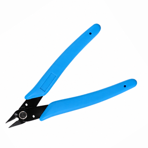 Alicates de corte lateral para joyería, cónicos, con mangos azules, para fabricación de joyas DIY, construcción de acero inoxidable - Product Image 1