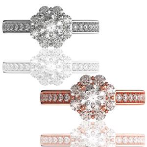 Vietnam Glosbe Co. Joyería al por Mayor, Anillo de Diamantes Naturales de Oro Sólido de 18K para Mujer, D/VVS1 Certificado, para Uso Diario, Exportación - Product Image 4