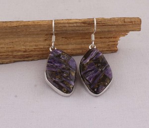 Wholesale Natural Jasper 925 <b>Sterling</b> <b>Silver</b> <b>Dangle</b> <b>Earrings</b> Earthy Pattern Gemstone Drop <b>Earrings</b> High Quality Jewelry - Product Image 1