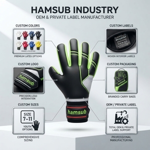 Gants de gardien de but de football professionnels personnalisés, haute adhérence, PU antidérapant, respirants, protection des doigts, unisexes, OEM ODM - Product Image 5