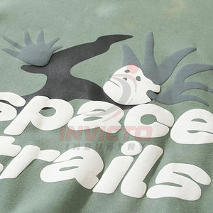 Venta Directa de Fábrica, Sudaderas con Estampado Puff, Mezcla de Algodón, Nueva Llegada, Ropa para Exteriores, Sudaderas con Estampado Puff de Color Liso - Product Image 5