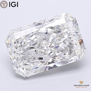 Diamante CVD cultivado en laboratorio, forma radiante, 4.51 quilates, claridad VVS1, color E, certificado IGI, para un impresionante anillo de boda - Product Image 1