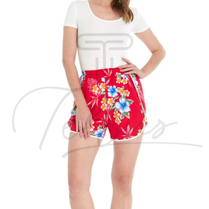 กางเกงขาสั้นชายหาดเอวสูงสำหรับผู้หญิง ไซส์พลัส สไตล์ลำลอง ลายเรียบ ผ้าสแปนเด็กซ์/โพลีเอสเตอร์ แห้งเร็ว ระบายอากาศได้ดี - Product Image 3