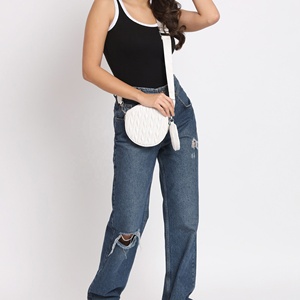 Womens Contrast Binding <b>Tank</b> <b>Top</b> Black Ribbed Cotton Scoop Neck Ringer Vest Manufacturer - Product Image 6