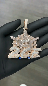 Colgante Personalizado Estilo Trap House con Incrustaciones de Moissanita VVS Bicolor, Cadena de Moissanita, Tendencia, Superventas, Hip Hop, Bling, Lujo, Pieza Destacada, OEM - Product Image 3