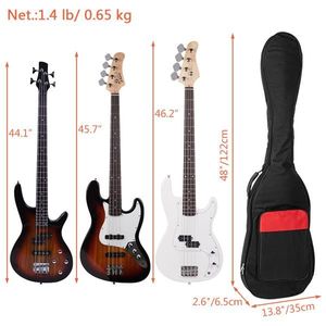 48-Inch Black Padded Gig Bag for Electric Bass Guitar for <b>Musical</b> <b>Instrument</b> Protection - Product Image 5