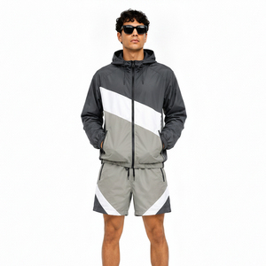 <b>Men's</b> Custom Windbreaker Short Sets Nylon Shorts <b>Jacket</b> Set Lightweight Breathable Mid Waist Two Piece <b>Summer</b> Outfit - Product Image 4
