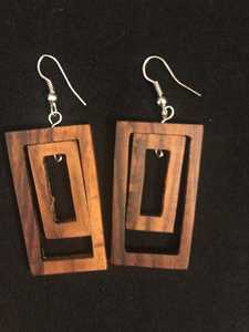 Geometric Wooden Drop <b>Earrings</b> Gold Plated Boho Style Women's Jewelry - Product Image 6