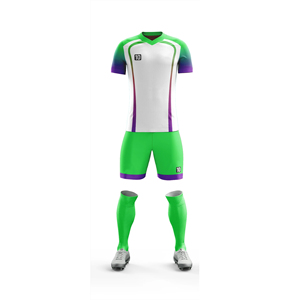 Uniforme de football à manches courtes respirant et à séchage rapide avec logo personnalisé OEM imprimé pour hommes et femmes, avec découpe automatisée - Product Image 4