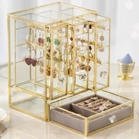 กล่องเก็บเครื่องประดับแก้วใสสุดหรู กล่องใส่เครื่องประดับแก้วทำมือ กล่องโชว์เครื่องประดับสไตล์วินเทจ - Product Image 4