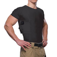 T-shirts de compression pour hommes à col ras du cou en Spandex, pour dissimuler une arme à feu