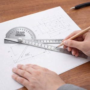 Rapporteur à double poignée allongé en acier inoxydable - Product Image 1