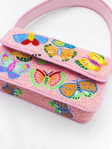 Sac à bandoulière tissé léger et écologique, style bohème, orné de perles, fait main, pour femme, sac à main tendance - Product Image 2