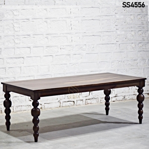 Mesa de Comedor Rectangular Rústica de Madera con Patas de Balaustre, Estilo Antiguo para Hogar, Villa o Fiestas - Product Image 1