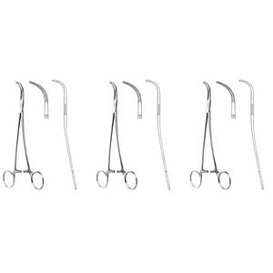 Pinces artériennes orthopédiques Overholt courbées 20,5 cm (8 pouces) – Ensemble de 3 instruments chirurgicaux hémostatiques en acier inoxydable SURGINEXA - Product Image 1