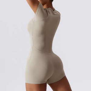 Combinaison gainante taille haute pour femme, col carré, manches courtes, couleur unie, effet ventre plat, coupe minimaliste, longueur au-dessus du genou - Product Image 2