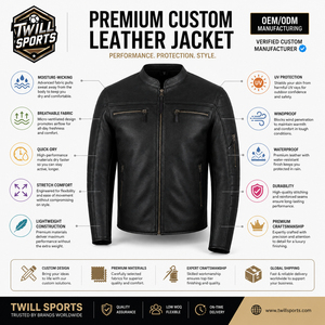 Chaqueta de Cuero para Motociclista Personalizada para Hombre, Chaqueta de Piel de Oveja Genuina, Chaqueta de Motociclista Estilo Café Racer OEM ODM - Product Image 4
