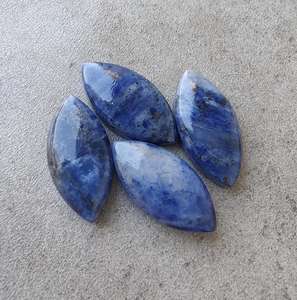 Sodalita Natural en Forma de Marquesa, Cabujón con Base Plana, Calibrada, Gema Suelta para Joyería - Product Image 5