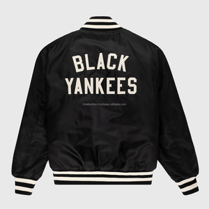 Blouson Bomber Unisexe en Satin de New York, Imperméable et Coupe-Vent, 100% Soie, Style Rétro Universitaire - Product Image 2