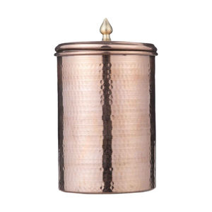 Hammered Copper <b>Metal</b> Storage Canister with Lid | Decorative Kitchen Food Storage <b>Container</b> Wholesale - Product Image 3