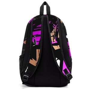 Sac à dos personnalisable à motif géométrique avec nom et numéro d'équipe pour l'école, le sport, usage quotidien, unisexe, polyester, capacité 20-37L - Product Image 2
